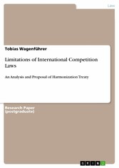 Limitations of International Competition Laws - An Analysis and Proposal of Harmonization Treaty