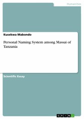 Personal Naming System among Massai of Tanzania