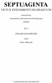 Septuaginta. Band 12,3 Psalmi Salomonis